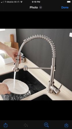 Brushed Nickel Spring Kitchen Faucet