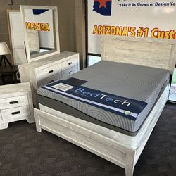 White farmhouse Queen bedroom set