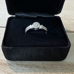 CHARRIOL Diamonds Round Cut 18k White Gold Double Cable Band Ring — Size 7