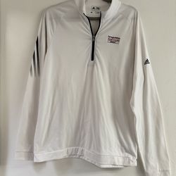 Adidas Carnegie Mellon Tartans Golf 1/4 Zip Pullover White Medium
