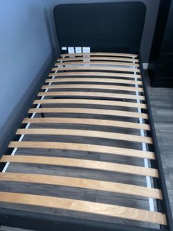 Grey upholstery Twin Size BedFrame