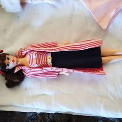 Brunette Barbie Doll Reproduction In Roman Holiday Reproduction Outfit