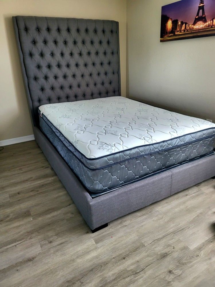 NEW QUEEN PILLOWTOP SIZE SETMATTRESS WITH BOX SPRING 2PCS