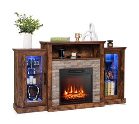 59'' Fireplace TV Stand with LED Lights(Sw850)