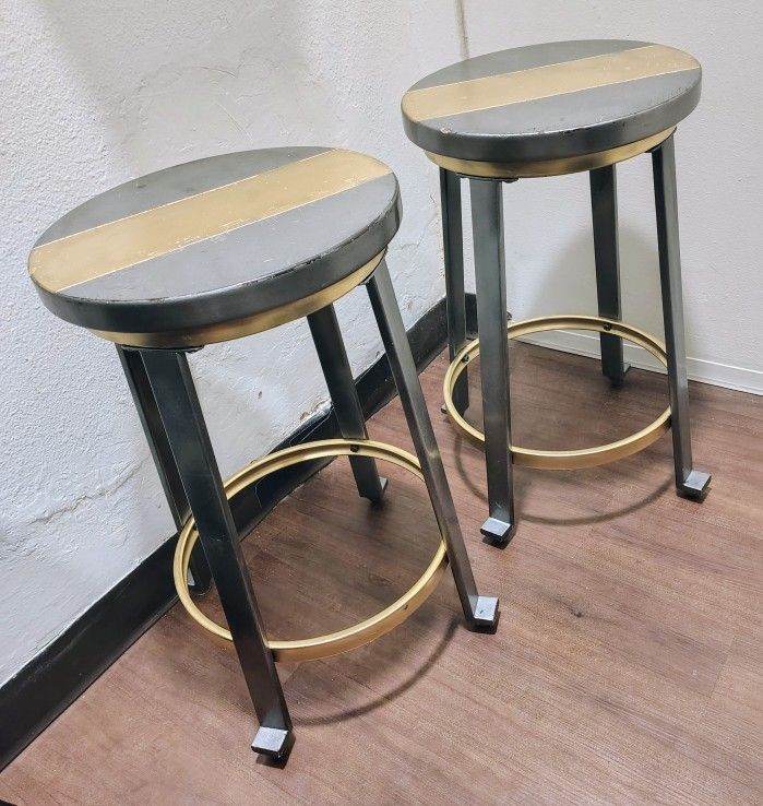 Metal Bar Stools × 2