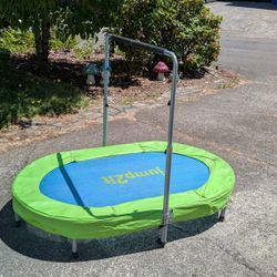 Kids Double Trampoline with Adjustable Handle