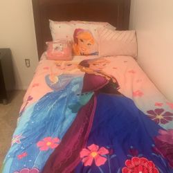Twin Bed with Mattress And All Bedding Including Extra Sheets