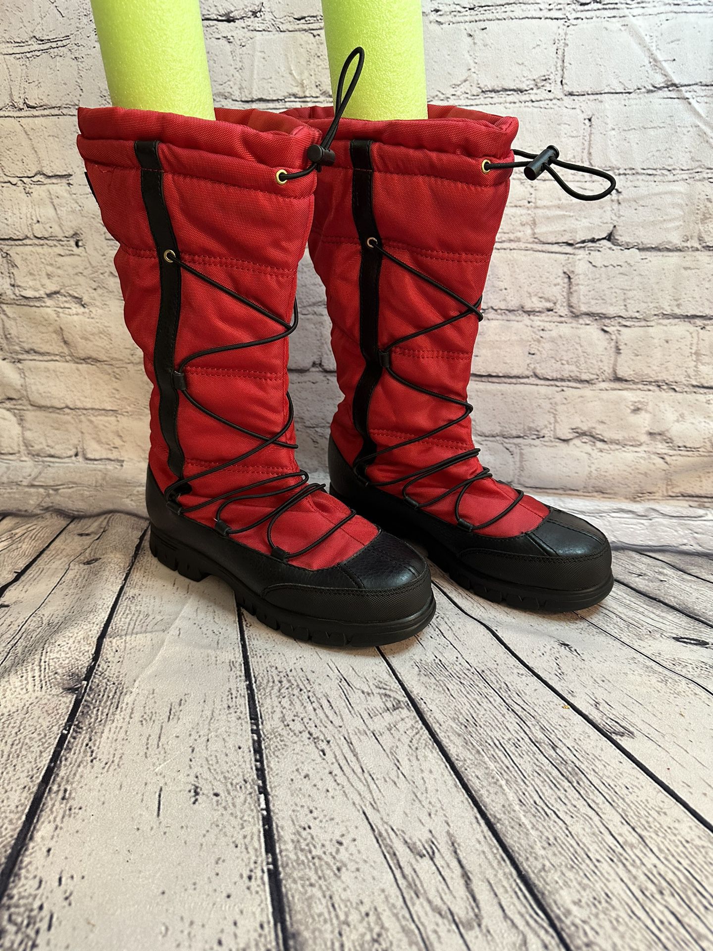 NEW Ralph Lauren Women's  Red Mid-Calf Rain/Snow Boots; Sz 7 1/2