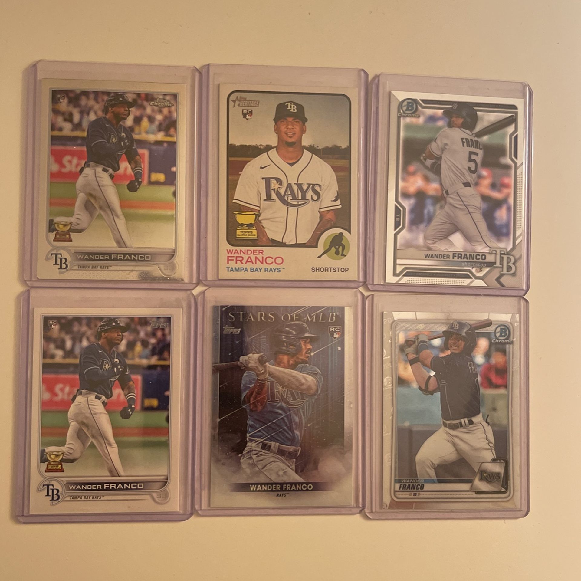 WANDER FRANCO, TAMPA BAYs RAYs 6 Card ROOKIE Lot!