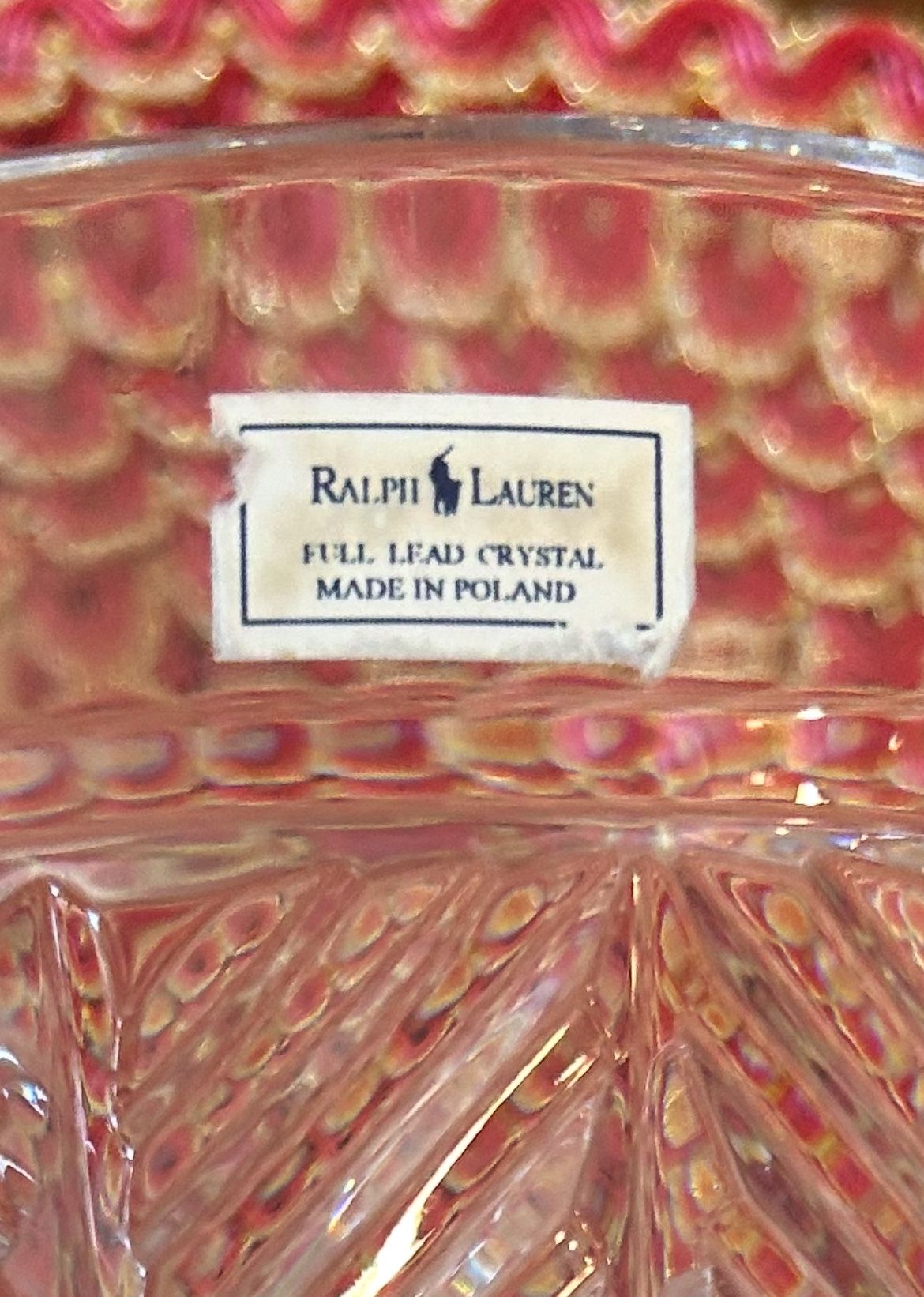 TWO ( 2 ) RALPH LAUREN Crystal Herringbone Wine/Champagne Bucket