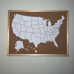 USA Push Pin Map (Cork travel Map) 