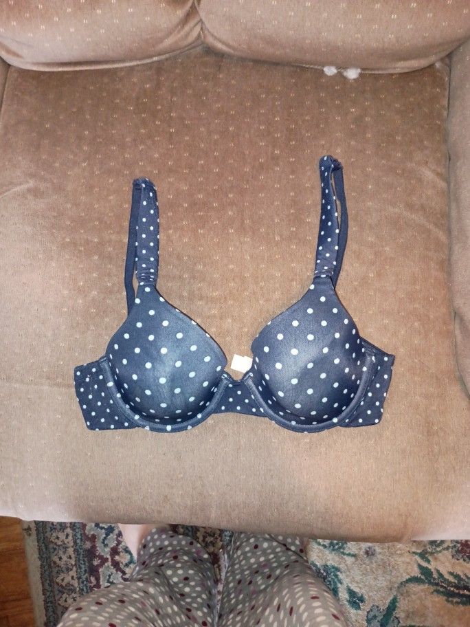 Blue Polka Dot Bra