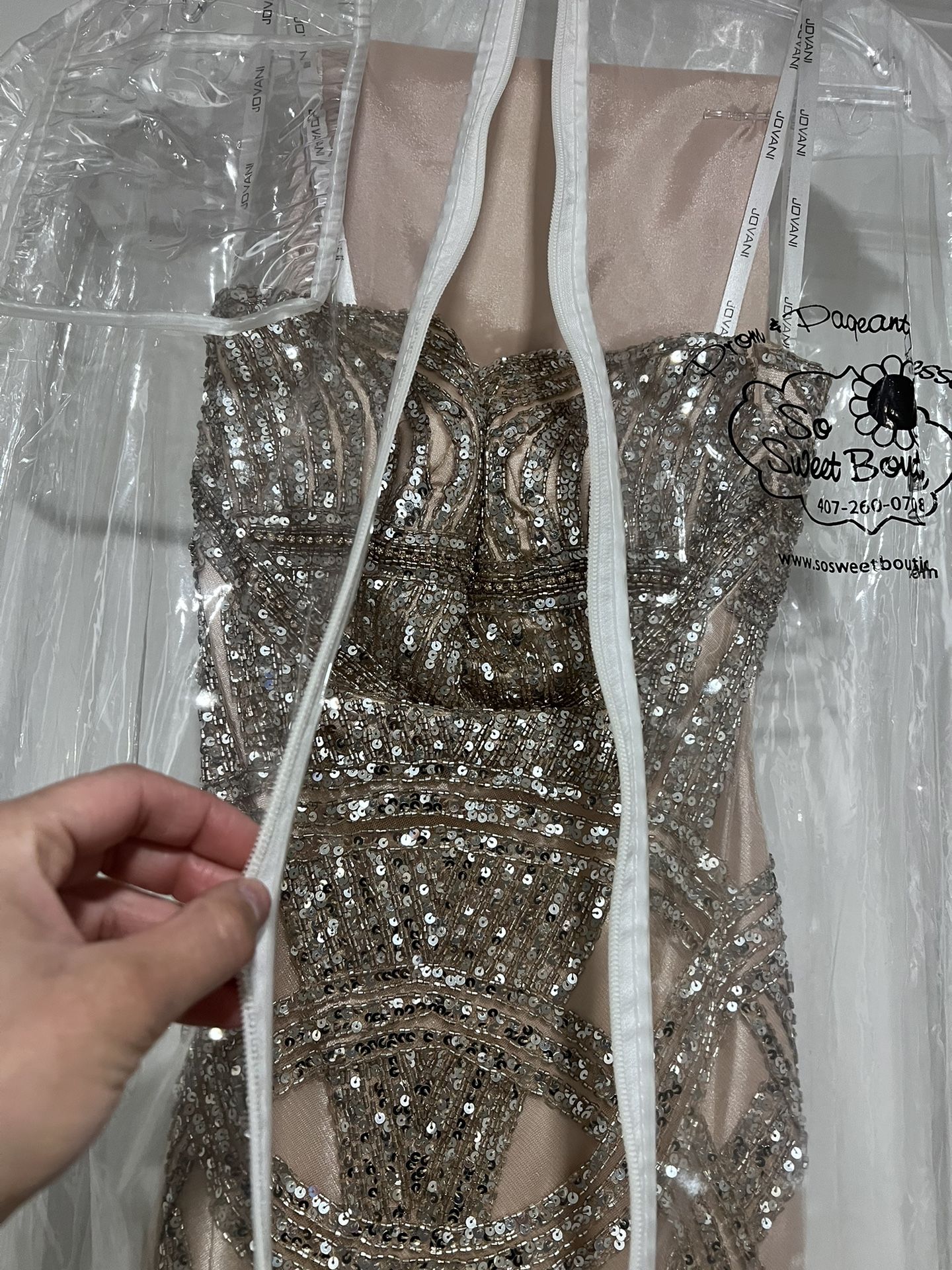 Strapless Champagne PAGEANT DRESS - Sz. 4 (BRAND NEW!)