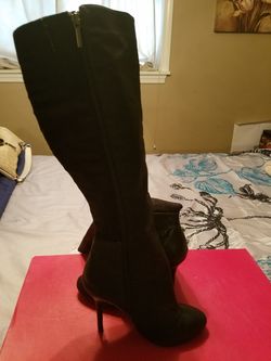 Black high heel boots