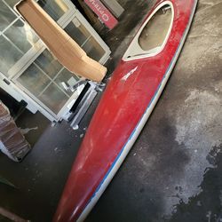 Fiberglass long kayak with paddle
