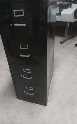 Black file cabinet