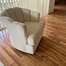 White Fabric Swivel Chair