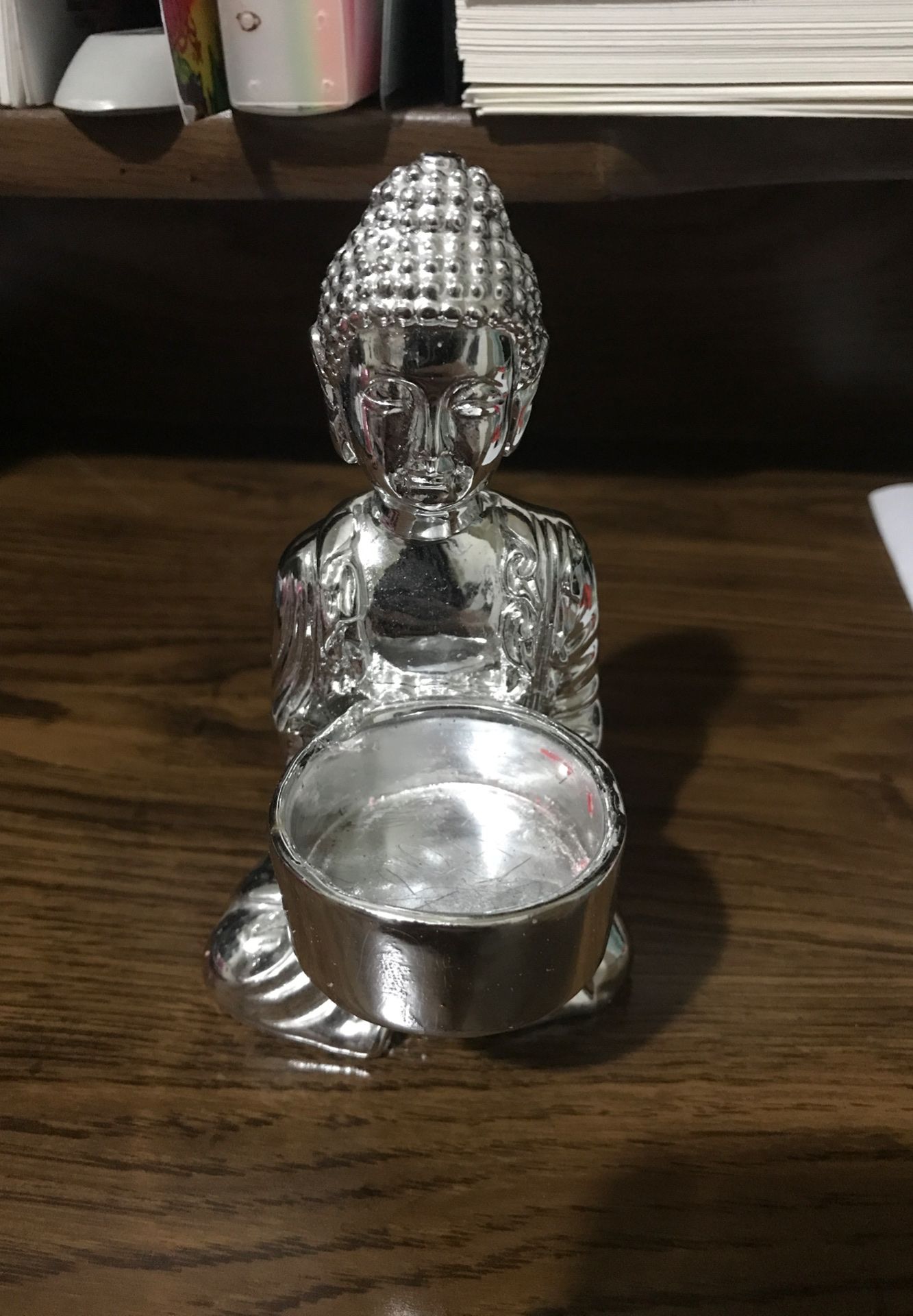 Z gallery silver Buddha tea candle holder