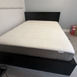 Black Queen Bed Frame with Mattress