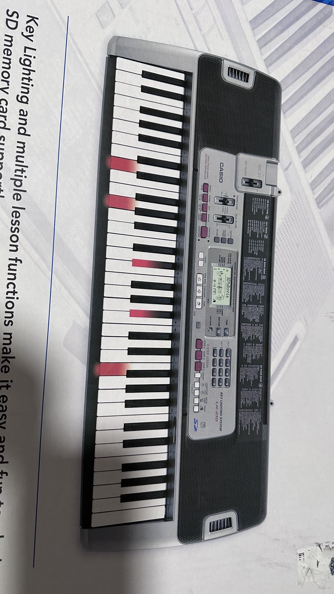 Casio LK-210 Key Lighting Keyboard 61 Full Size Keys