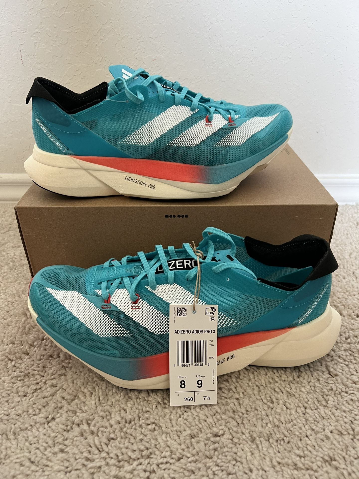 Adidas Running Shoes Adios Pro 3 Lightstrike Blue