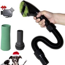 Pet Vacuum Grooming Comb Brush Hair Remover Shedding Deshedding Attachment Tool Kit for Dogs and Cats (black) 