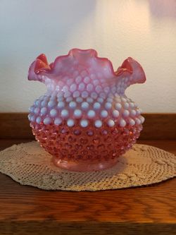 Fenton Cranberry Glass, Hobe Nail