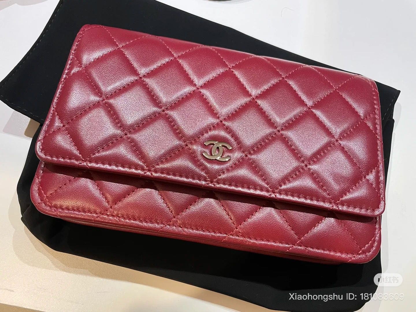 brand new red lamb skin Chanel WOC