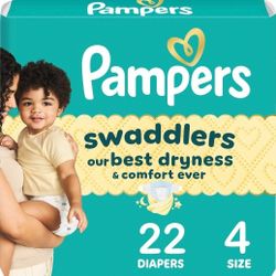 Pampers Swaddlers Size 4 With 22 Diapers 