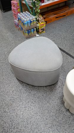 Gray Fabric Upholstered Ottoman Footstool