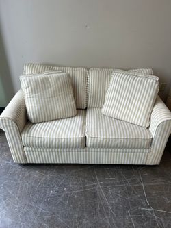 Bauhaus White Striped Love Seat