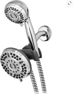 New Waterpik PowerPulse Dual Shower Head System Chrome