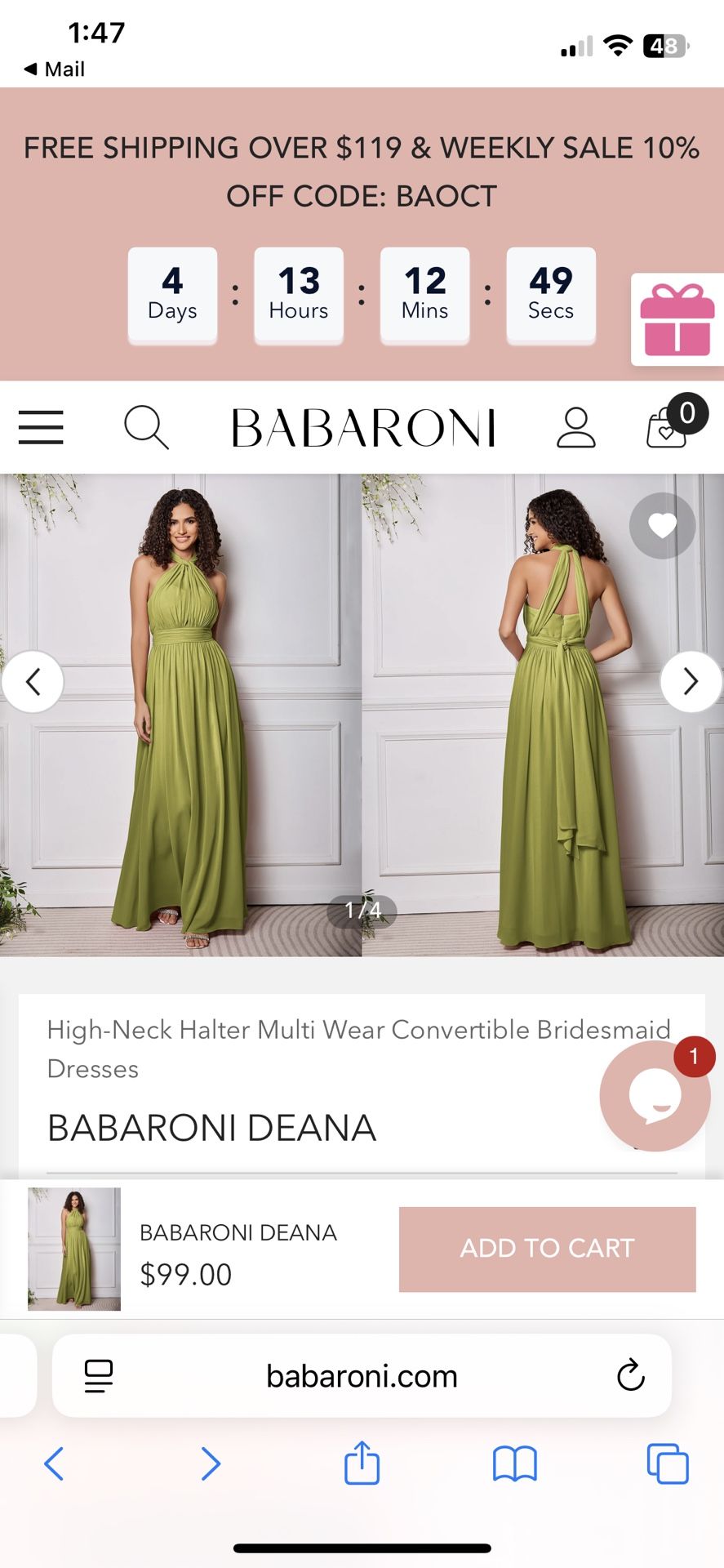 Bridesmaids Dress Size 12