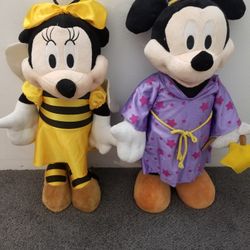Mickey And Minnie Mouse In Halloween Costumes 