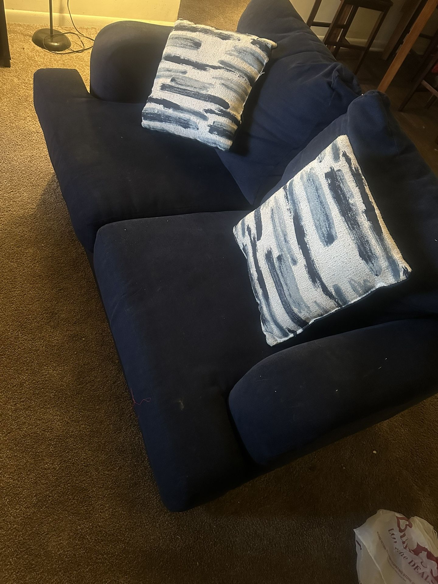 2 Couch Sofa , Dark Blue