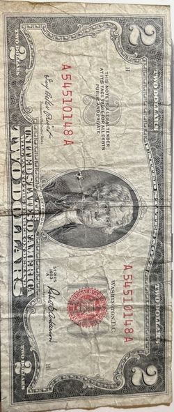 2 dollar bill red seal 1953