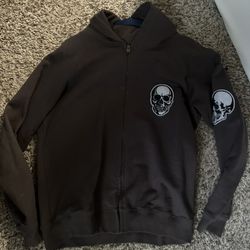 number (n)ine double skull zip hoodie