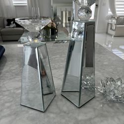 Z Gallerie Mirrored Candle Holders 