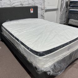 HOT Deal. Full Platform  Bed with 12” Hybrid Mattress 