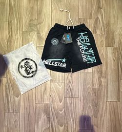 Hellstar black shorts with blue accents Size M,L