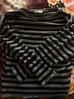 black stripped sweater