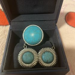 Turquoise Earrings And Ring