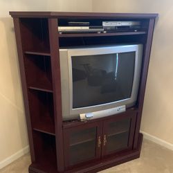 TV Corner Cabinet and Television Set