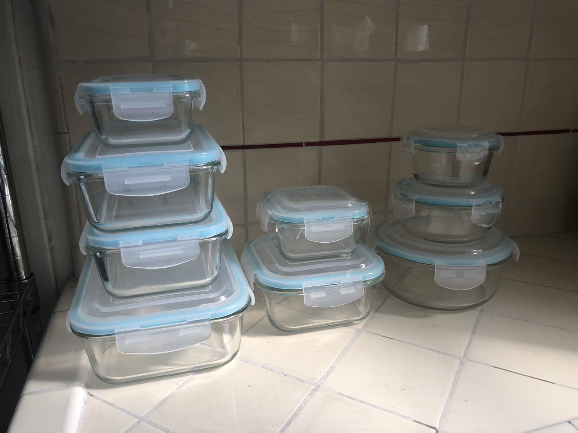 Glass Food Storage Container Set (9 pieces)