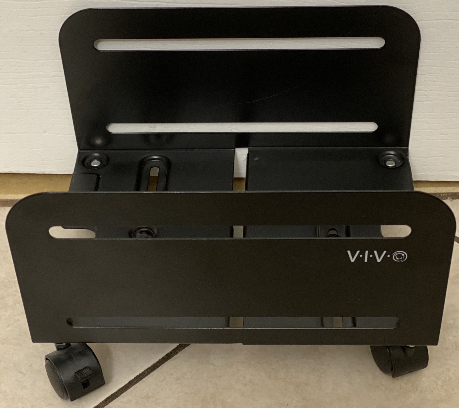 VIVO Black Computer Tower Desktop Steel Rolling Stand