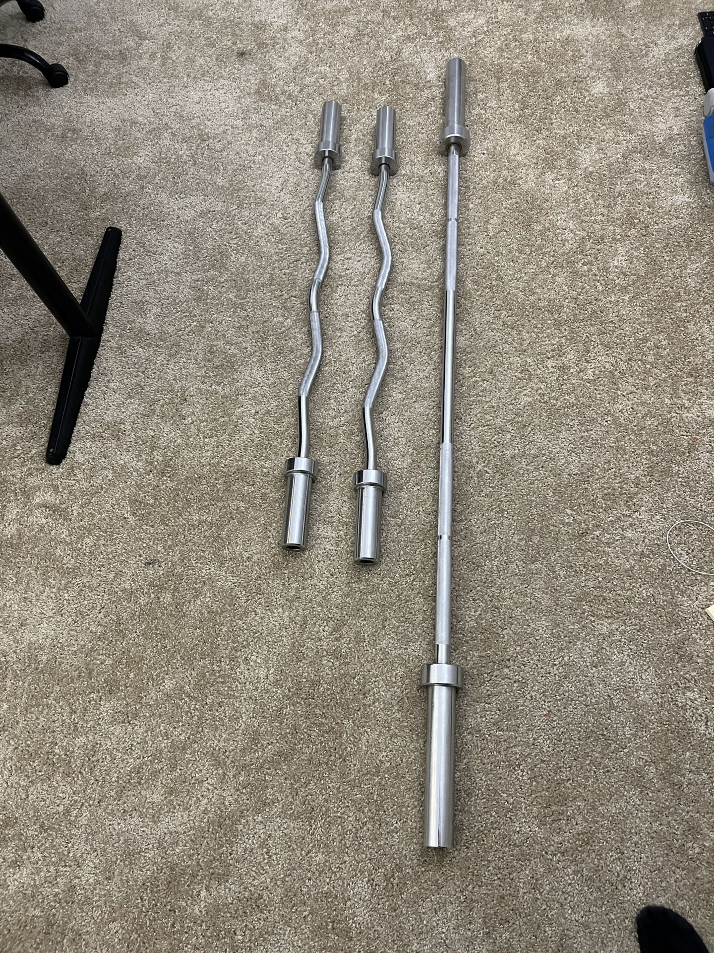 Two Curl and Straight Barbells