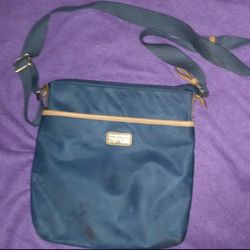 Women's Tommy Hilfiger Navy Nylon With Faux Leather Trim Crossbody Bag