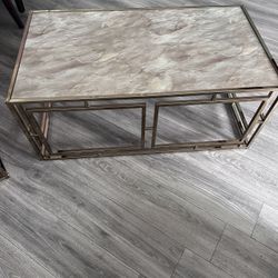 Faux Marble coffee table and end table