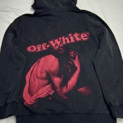 Men’s Vintage Black/Red Off- White Hoodie