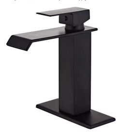 Black Waterfall Bathroom Sink Faucet New 